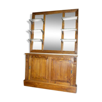 Back bar,  bistro glass with fir and zinc