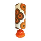 Lampe à poser Supertone - opaline orange et tissu vintage