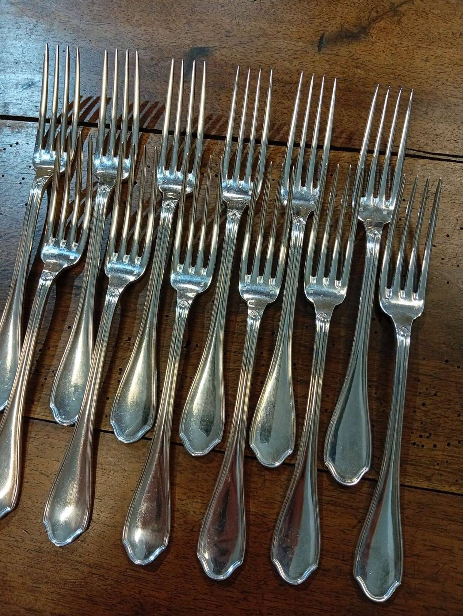 Set of 12 silver-plated forks