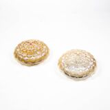 Pair of smoked glass ceiling lights