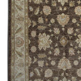 Brown Wool Rug Handmade Ziegler Carpet- 167x251cm