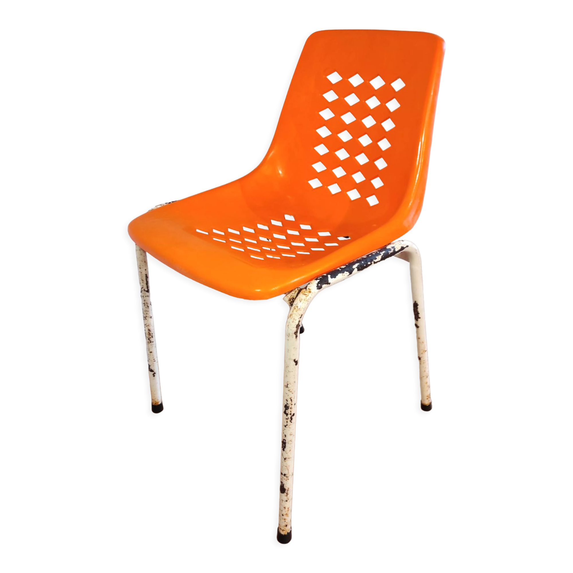 Chair with openwork plastic shell 1970