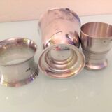 Timpani, shell and round of silver metal / vintage towel 50s-60s