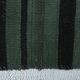 Turkish Green Black Striped Vintage Kilim Rug, 81x163Cm