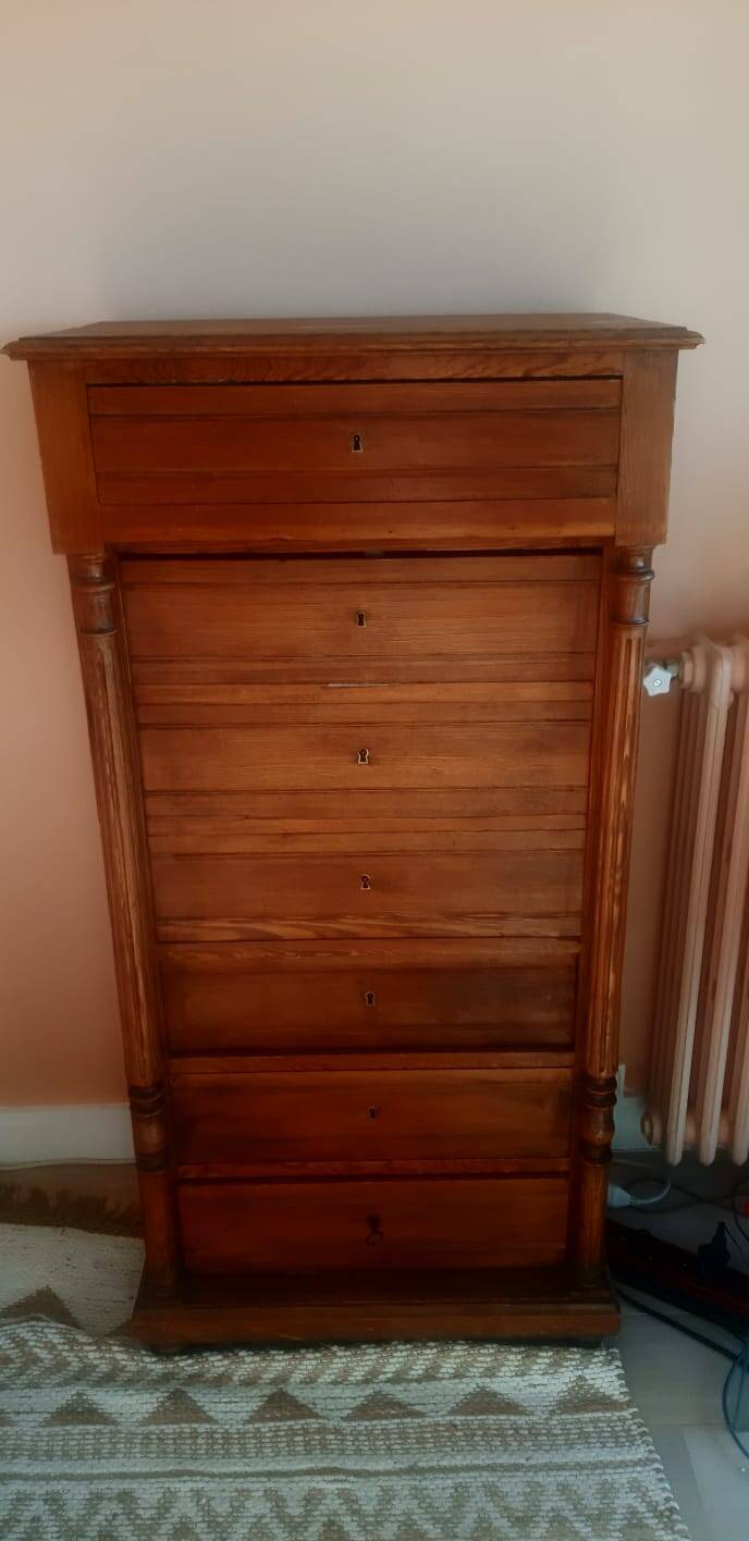 Meuble noyer archivage et écritoire