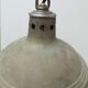 Patinated metal and glass Holophane pendant light