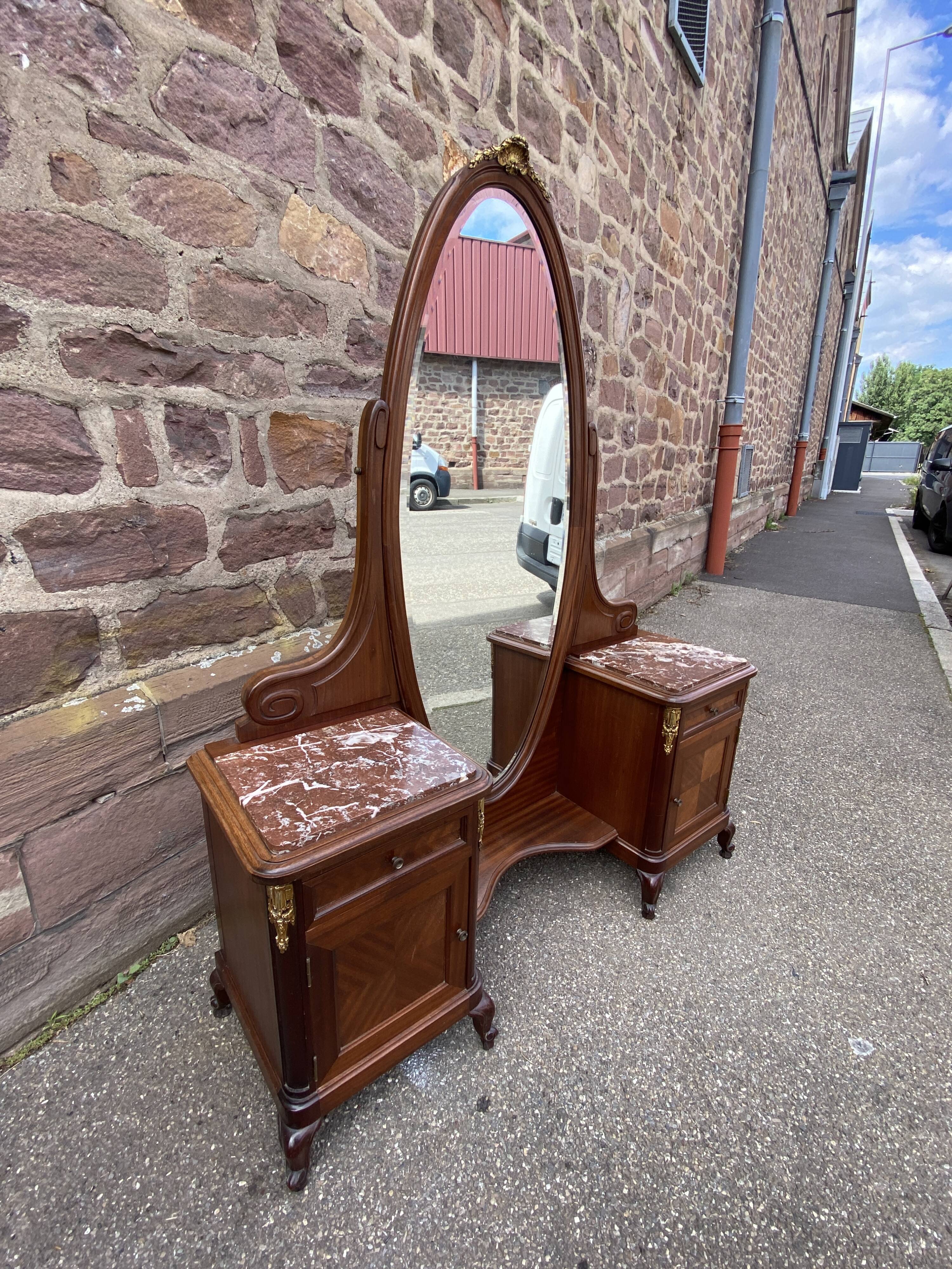 Art Deco period dressing table chest of drawers early 20th century Mahogany Transition style 1920