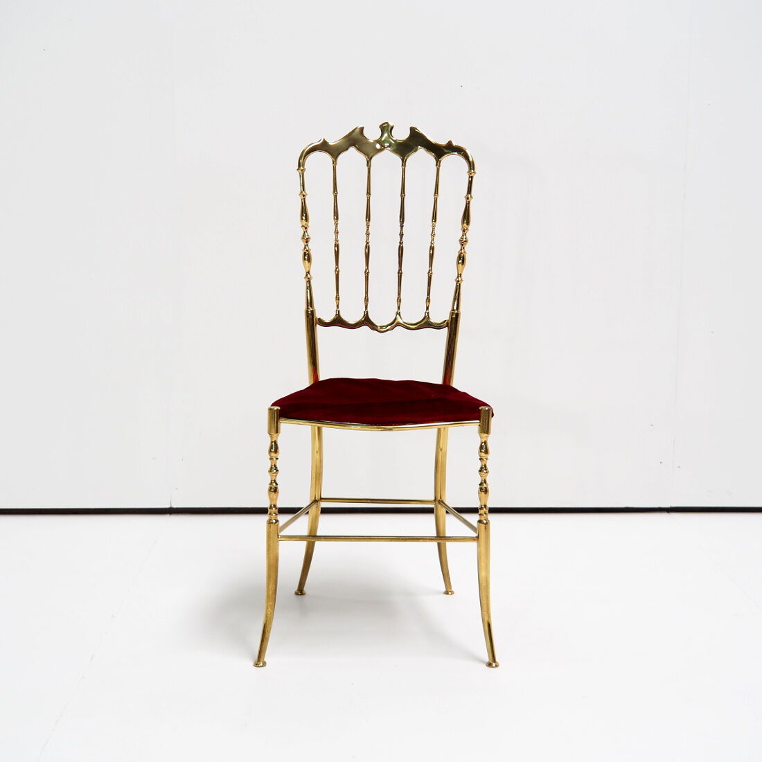 Chaise latérale italienne en laiton Chiavari