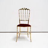Chaise latérale italienne en laiton Chiavari