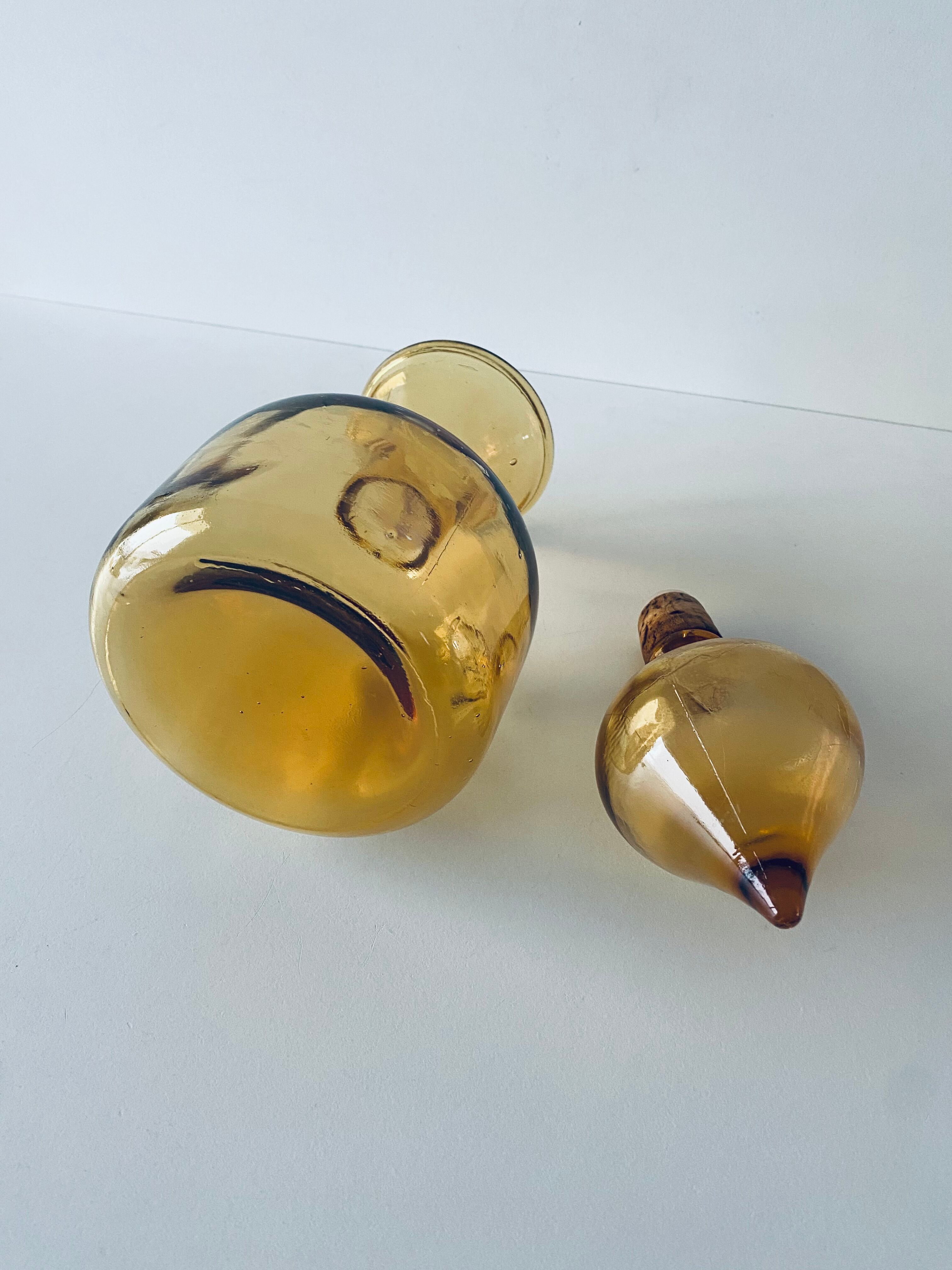 Vintage amber glass decanter