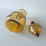 Vintage amber glass decanter