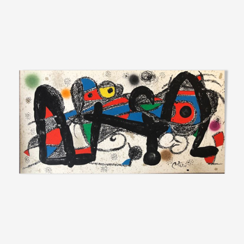 Lithographie originale Joan Miro, Miro sculpteur, Portugal, 1975
