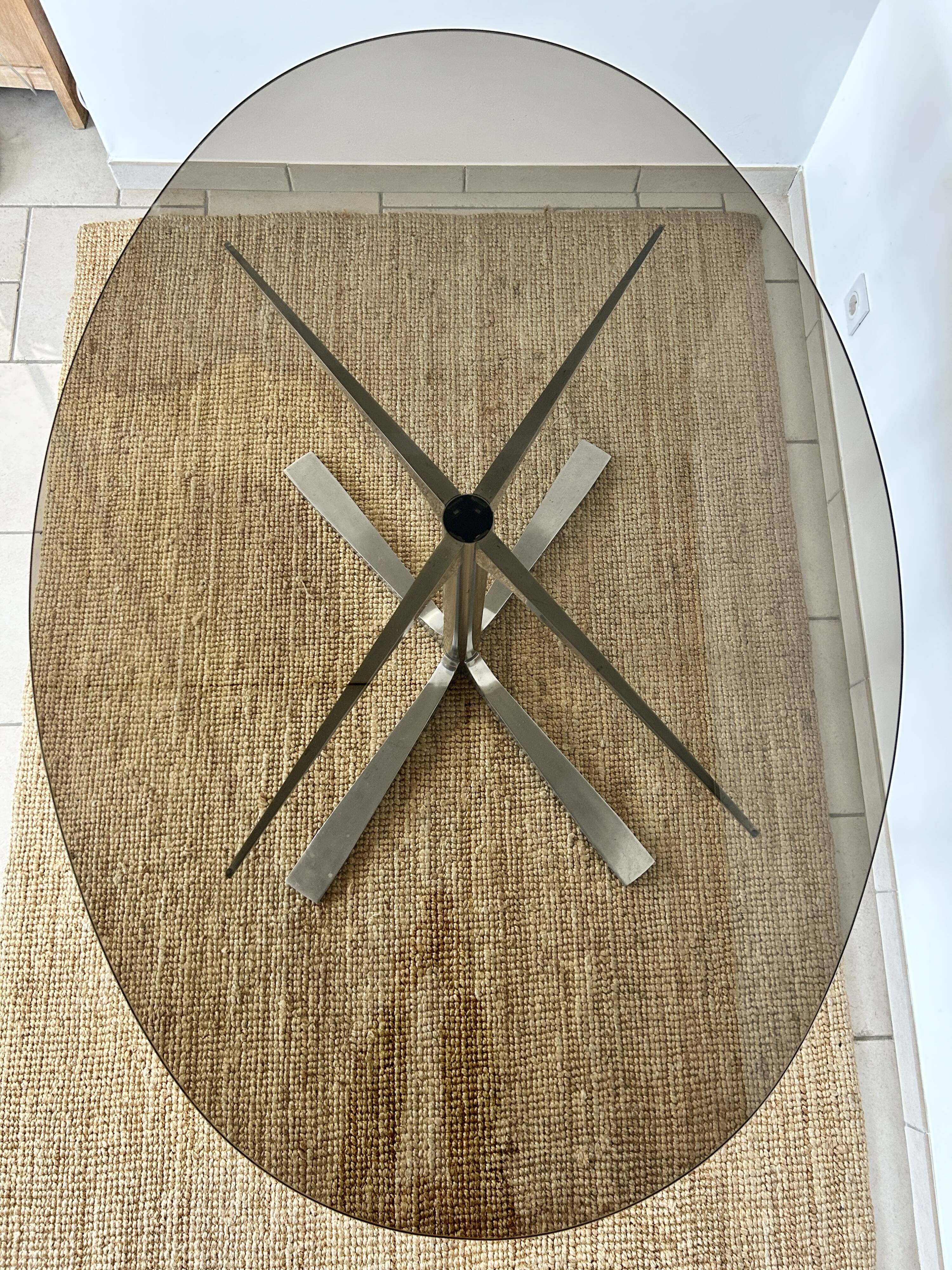 Glass dining table, 1970s