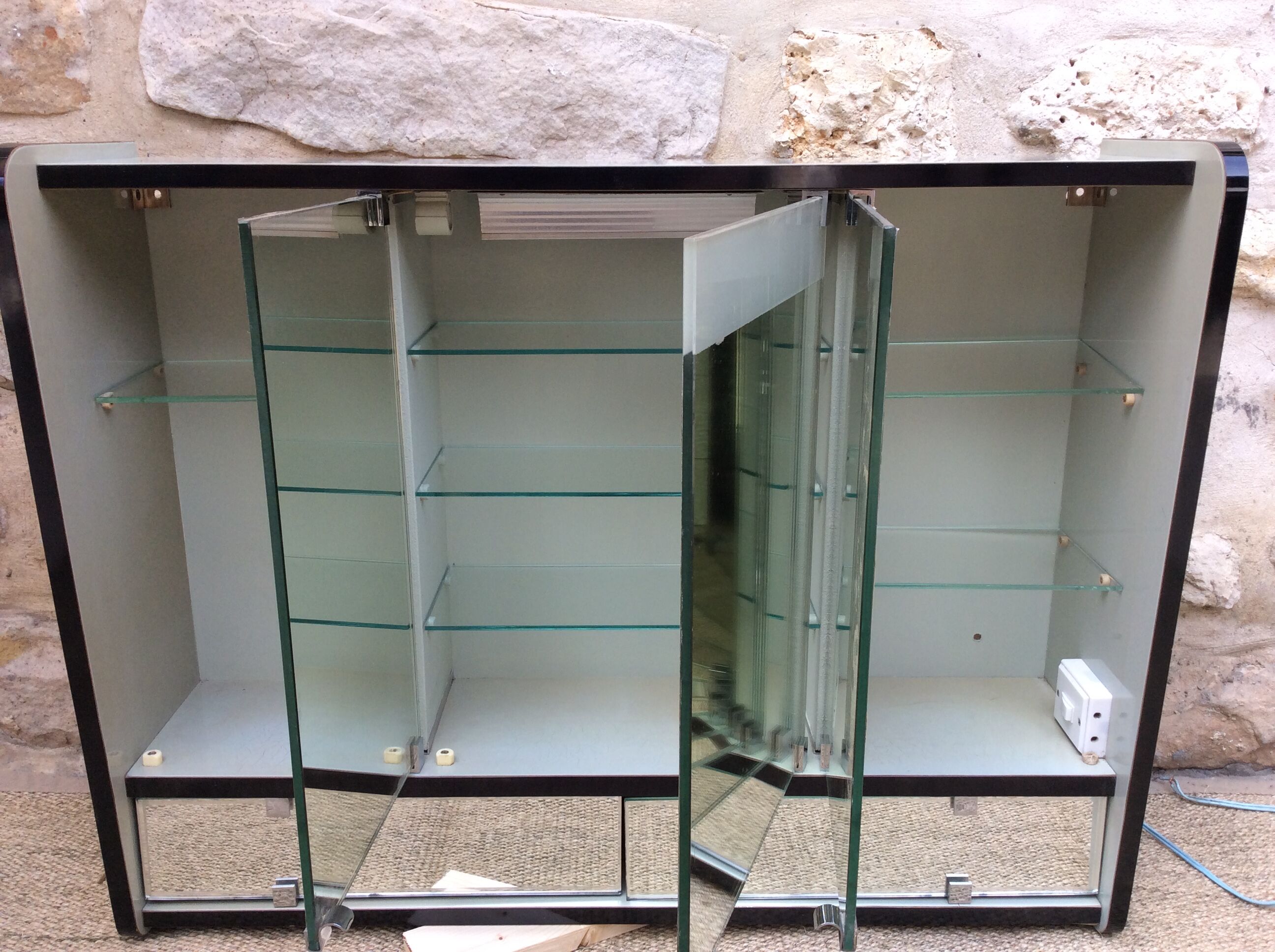 Glass toilet cabinet