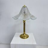 Mid century glass table lamp , 1970s