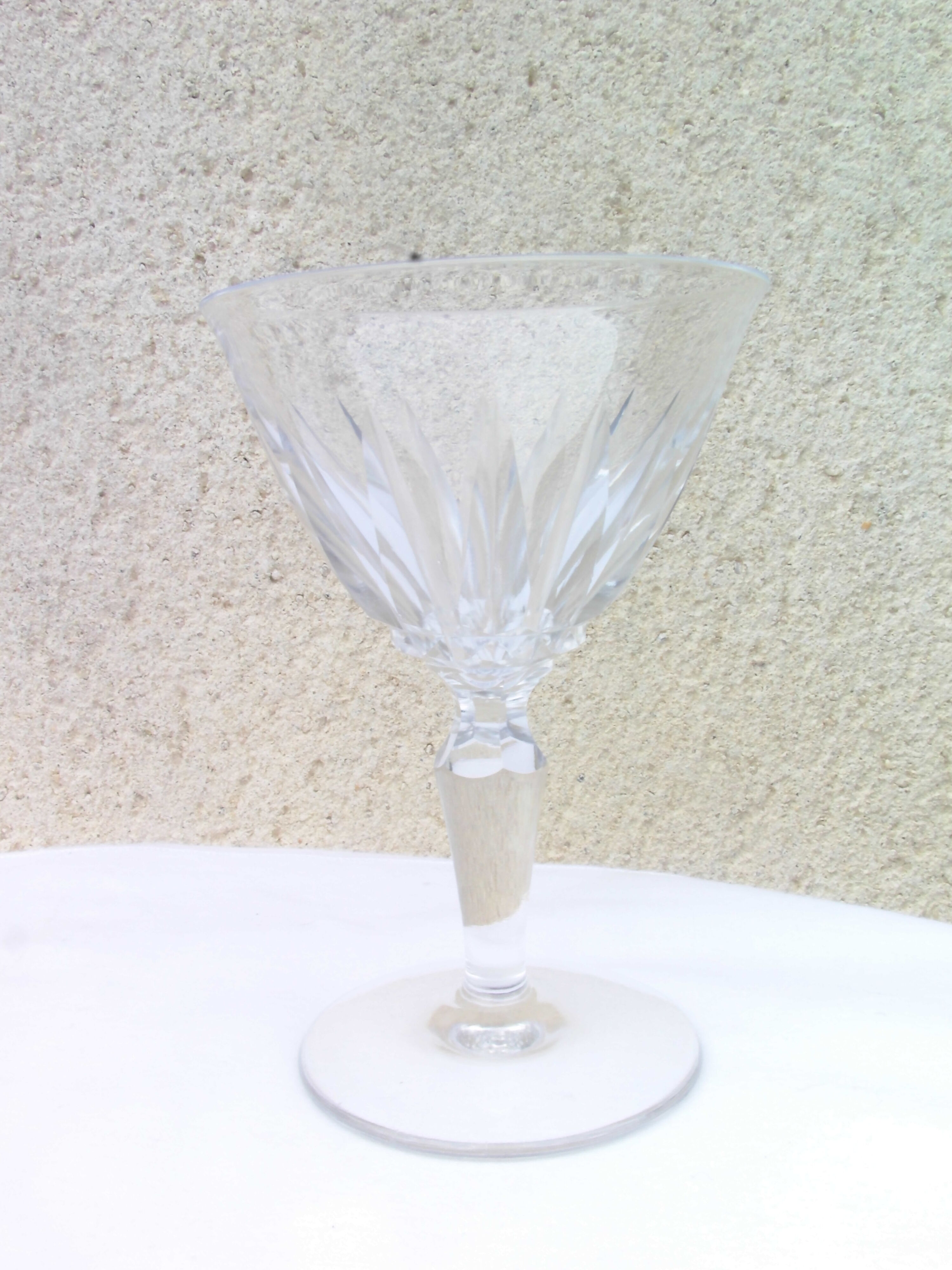 5 wine glasses stamped St. Louis crystal
