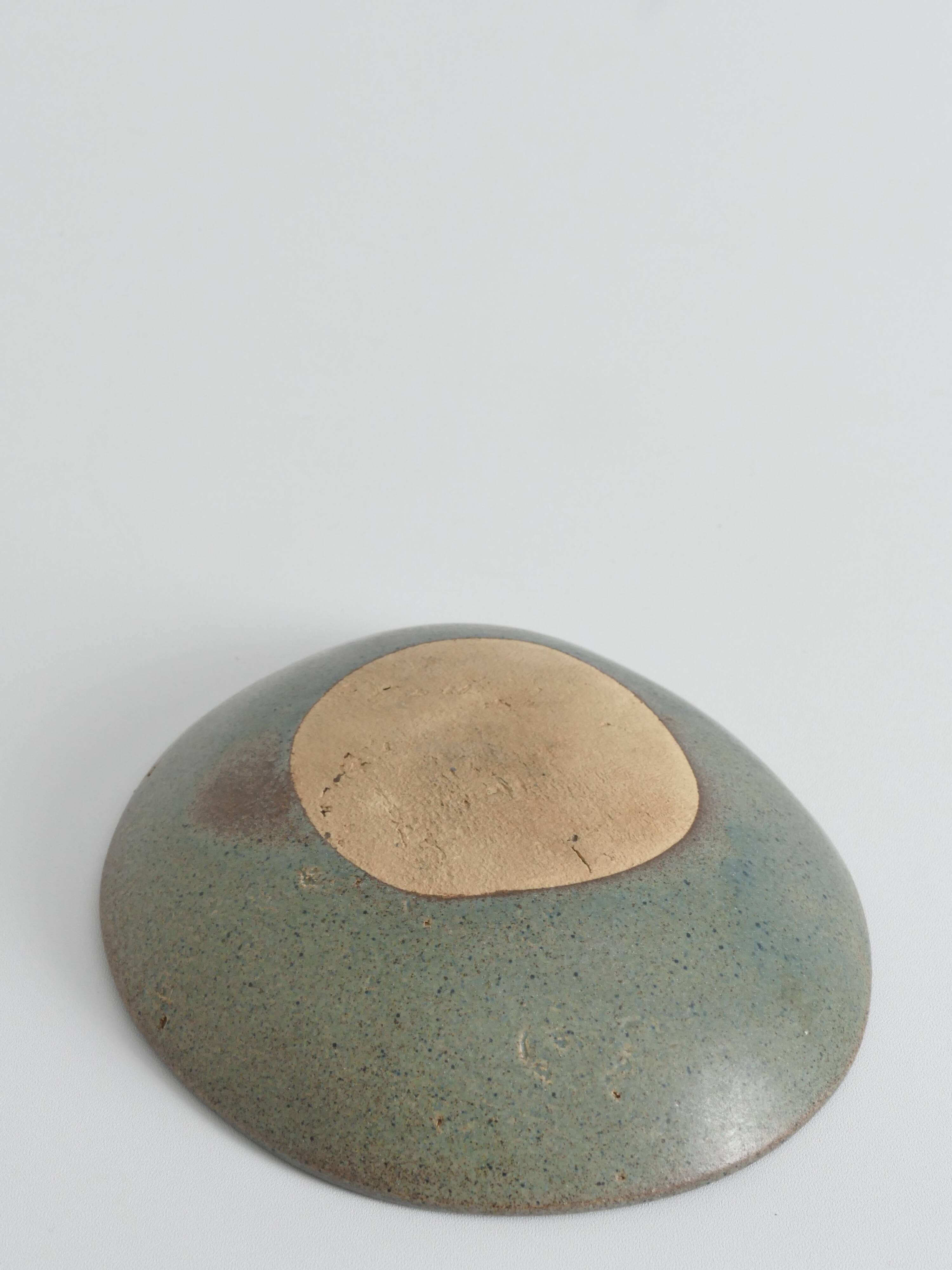 Midcentury-Modern Handmade Stoneware Bowl with Abstract Motif, 1960s