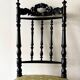 Black turned wood and green wool chair