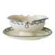 Sauce boat in Salins Iron Earth, "Guirlandes" model, textured version, early 20th century