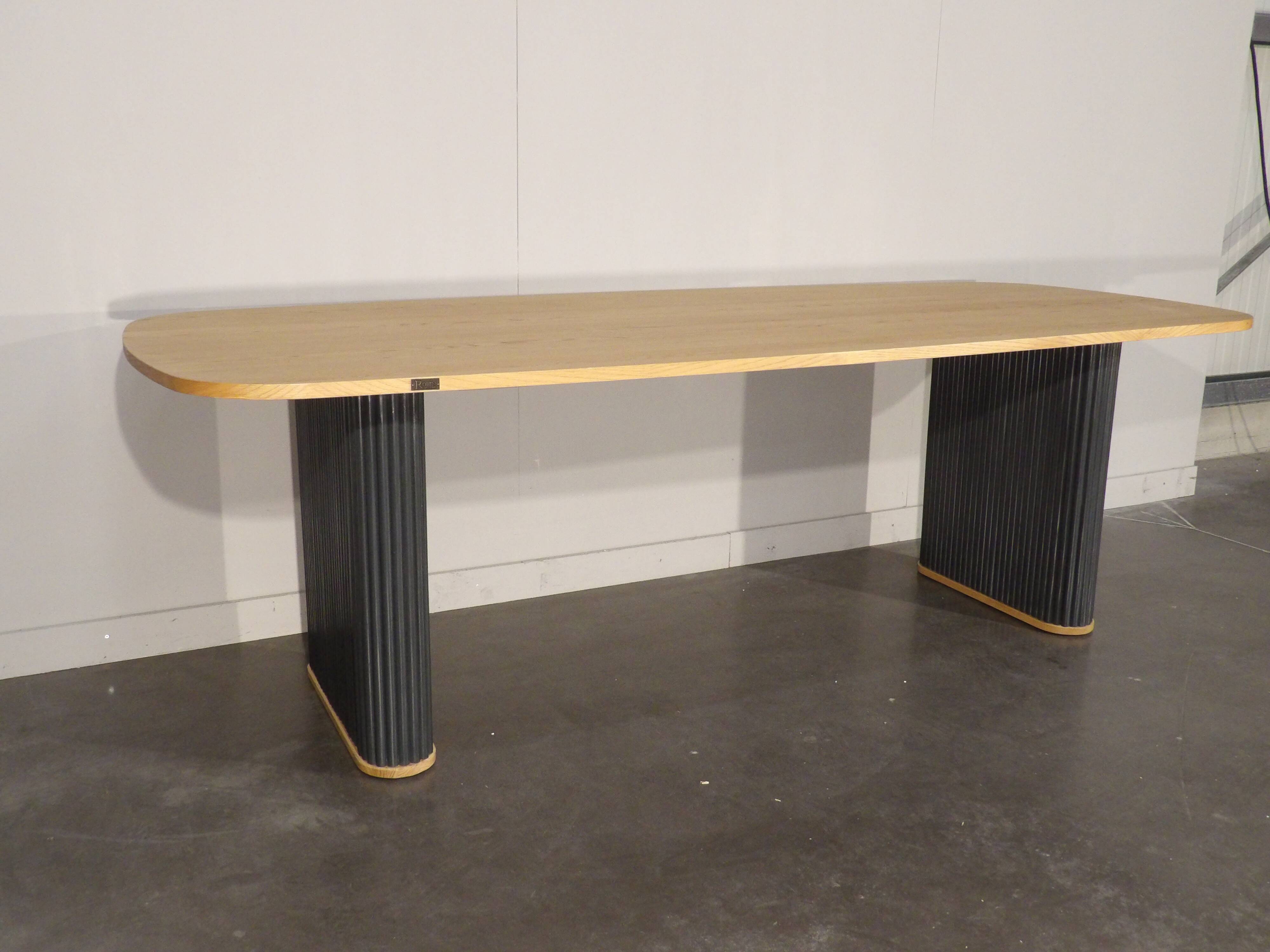 Contemporary oak dining table, seats 10