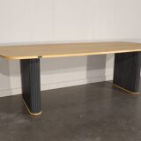 Contemporary oak dining table, seats 10