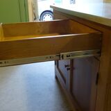 solid wood sideboard, metal top: zinc