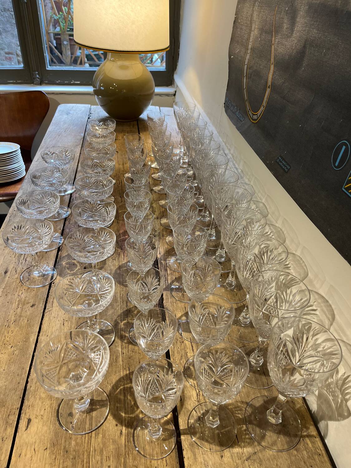 Beau lot de verres en cristal de Saint Louis