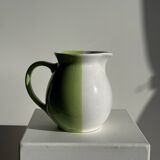 90s white and green ceramic carafe H17 D11