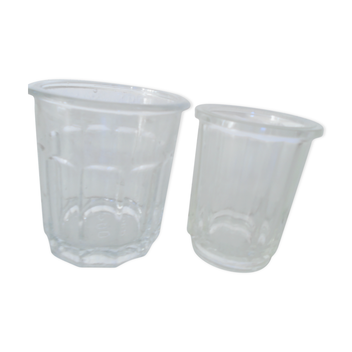 2 jam jars old glass glass epais