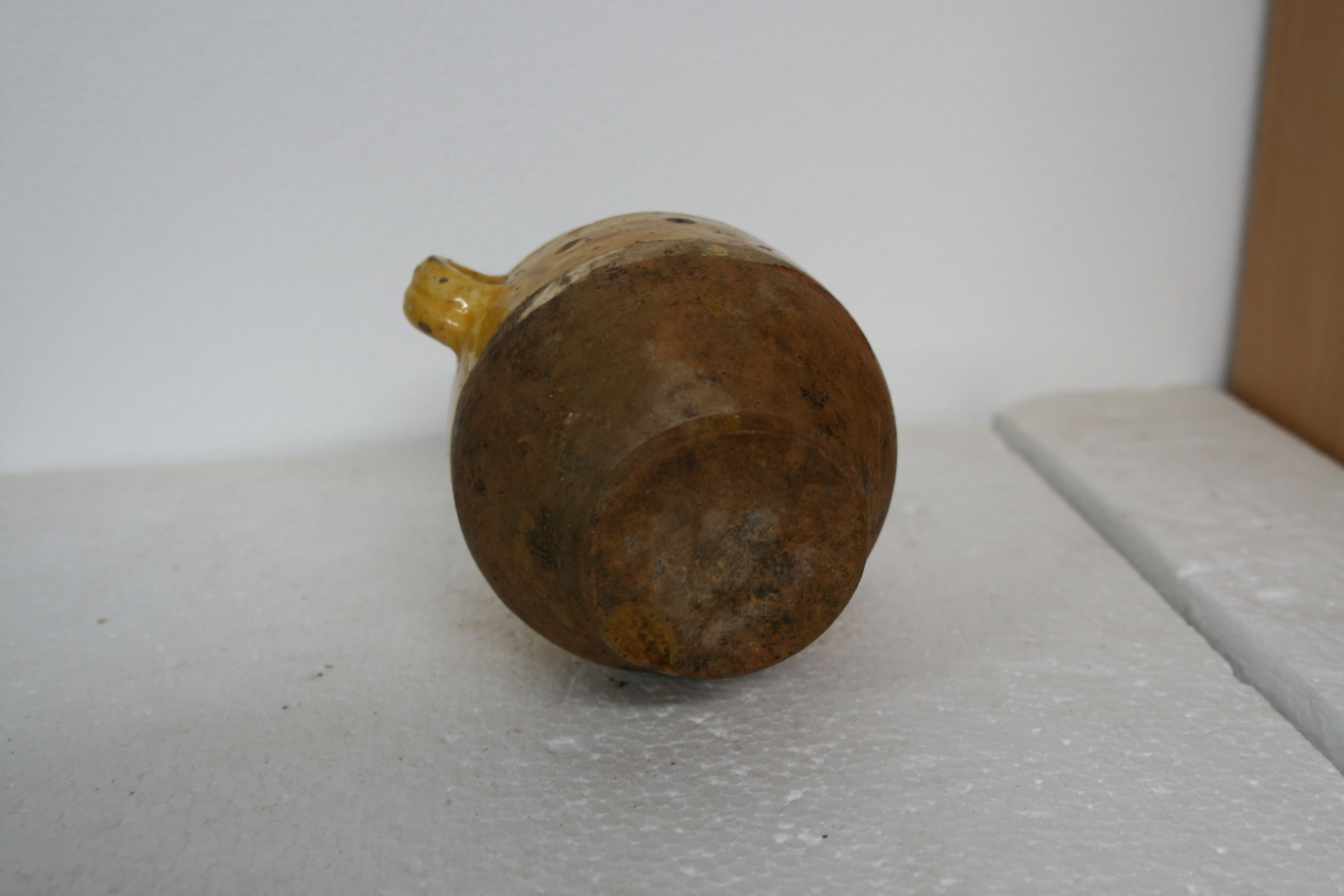 Pot candied terracotta glazed yellow small model 5