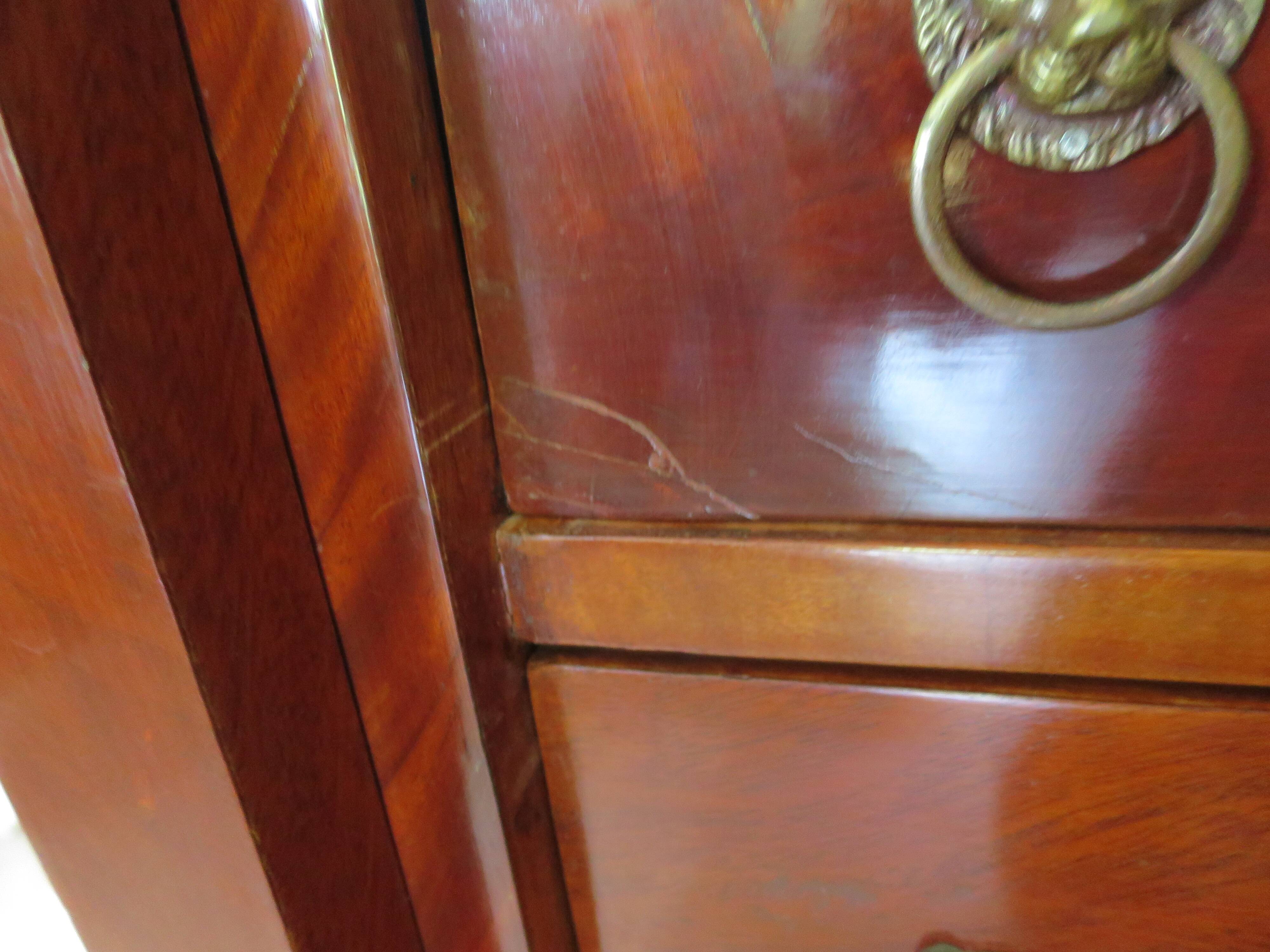 Antique Weekly Planner/Empire Style Commode-Caryatid-Patinated Bronze - 1950