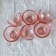 6 small pink vintage cups model Rosaline Luminarc France
