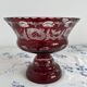 Large red and white overlay glass bowl, Bohemian 20th century
