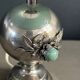 Chrome and turquoise metal table lamp