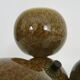3-light chandelier with glazed sandstone balls. 50s-60s Italy