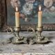 Pair of brass candlesticks