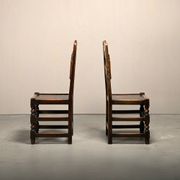 Paire de tabourets/chaises d'appoint anciens du Yorkshire en chêne massif, Angleterre, XVIIIe siècle