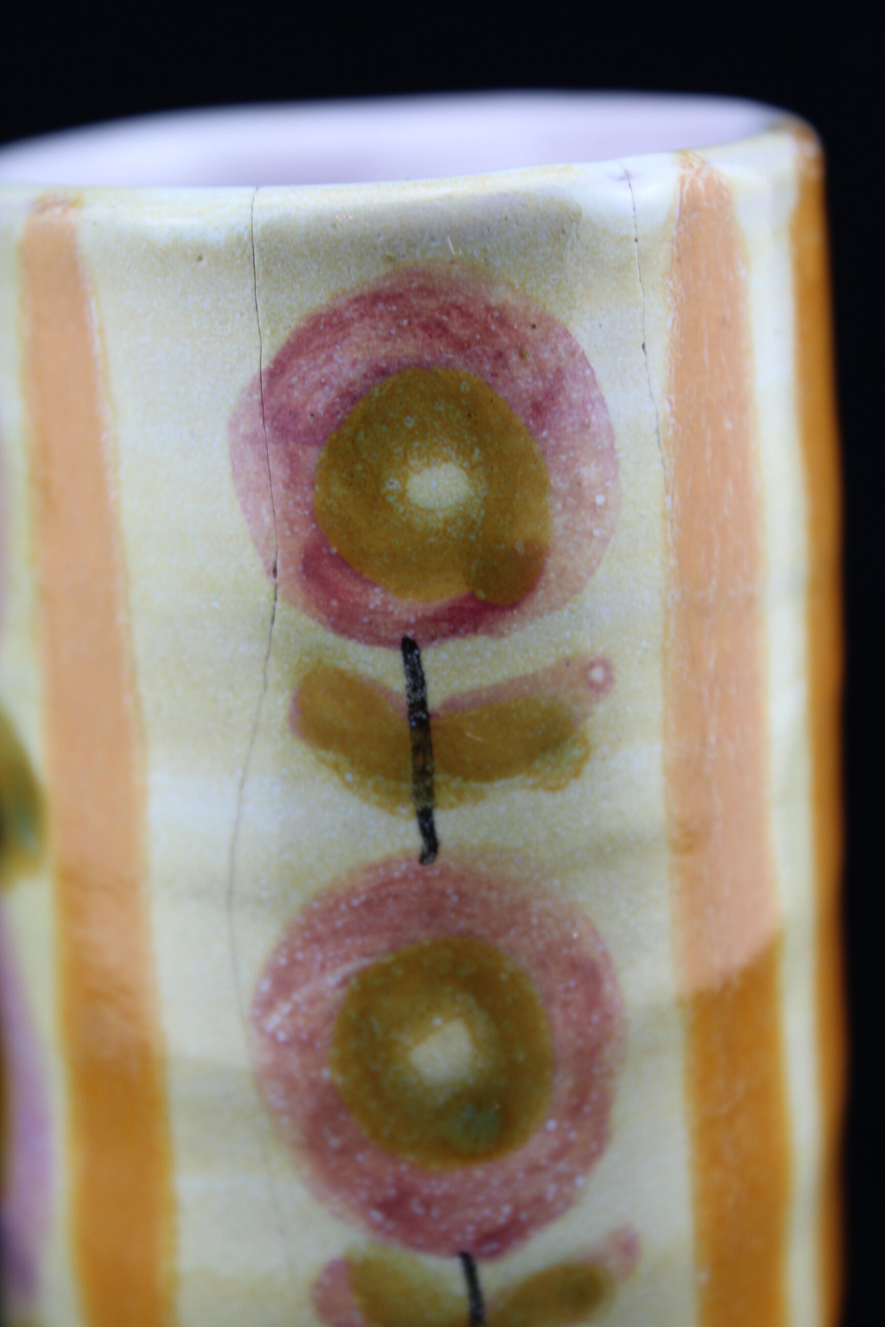Scandinavian, flower pattern ceramic vase