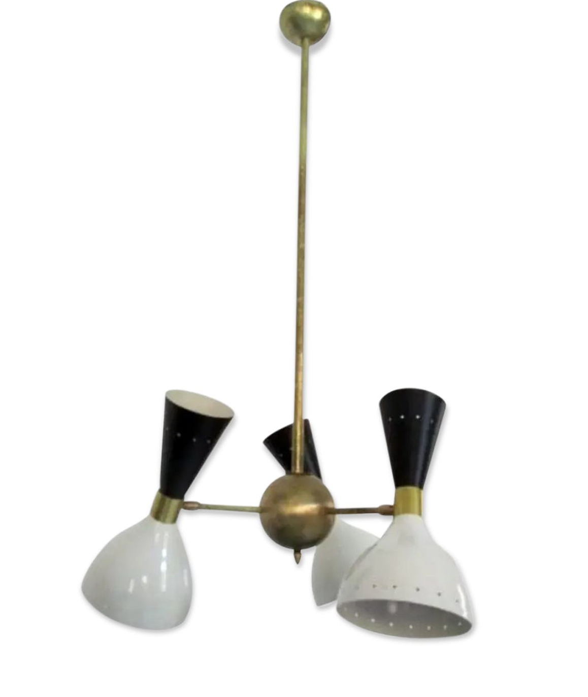 Moonlight 3-arm chandelier in white and black