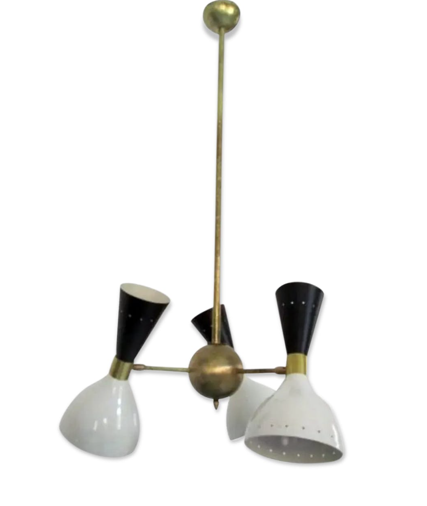 Moonlight 3-arm chandelier in white and black