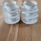6 cups and saucers in Bavaria porcelain.