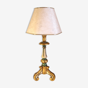 Lampe italienne bois polychrome