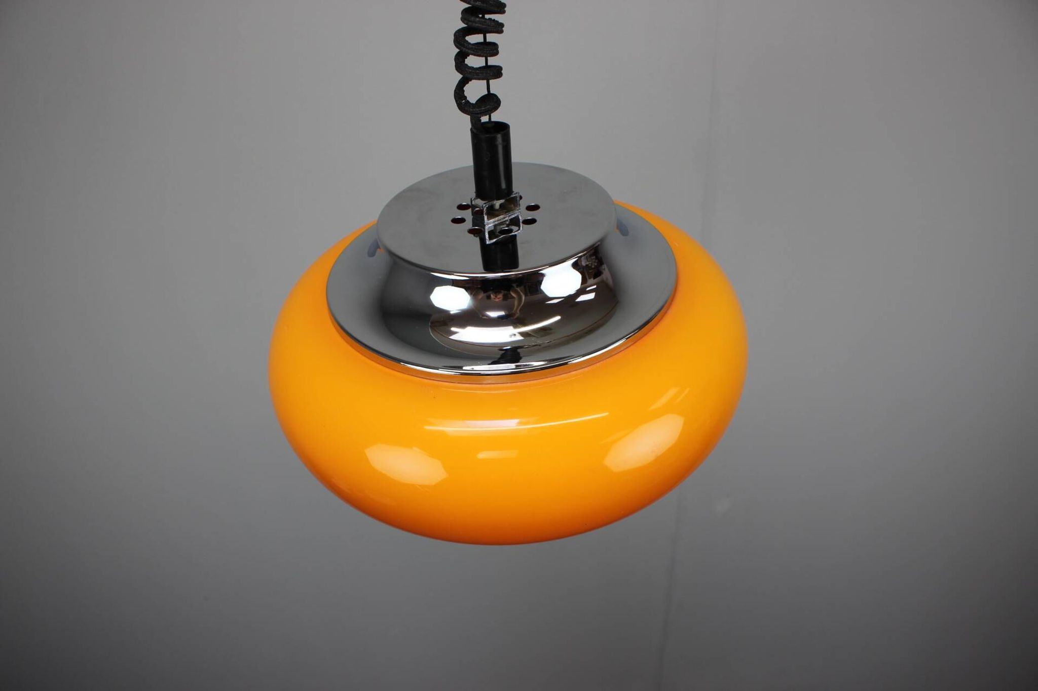 Suspension Harvey Guzzini Orange Space Age, Italy, 1970s