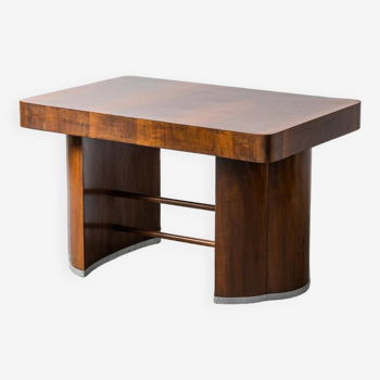 Tavolo art decò in legno metallo anni' 40 vintage modernariato