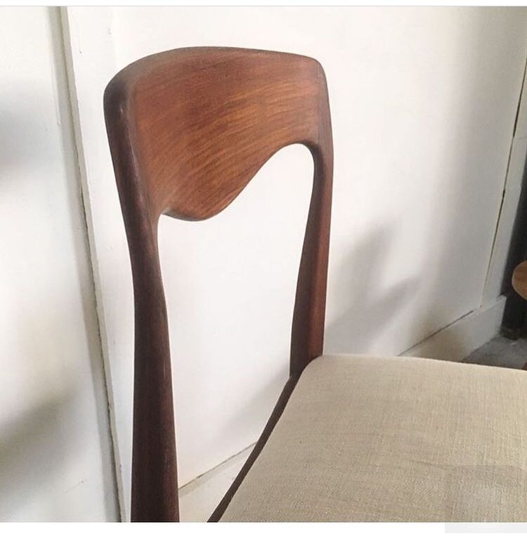 Chaise scandinave teck et lin