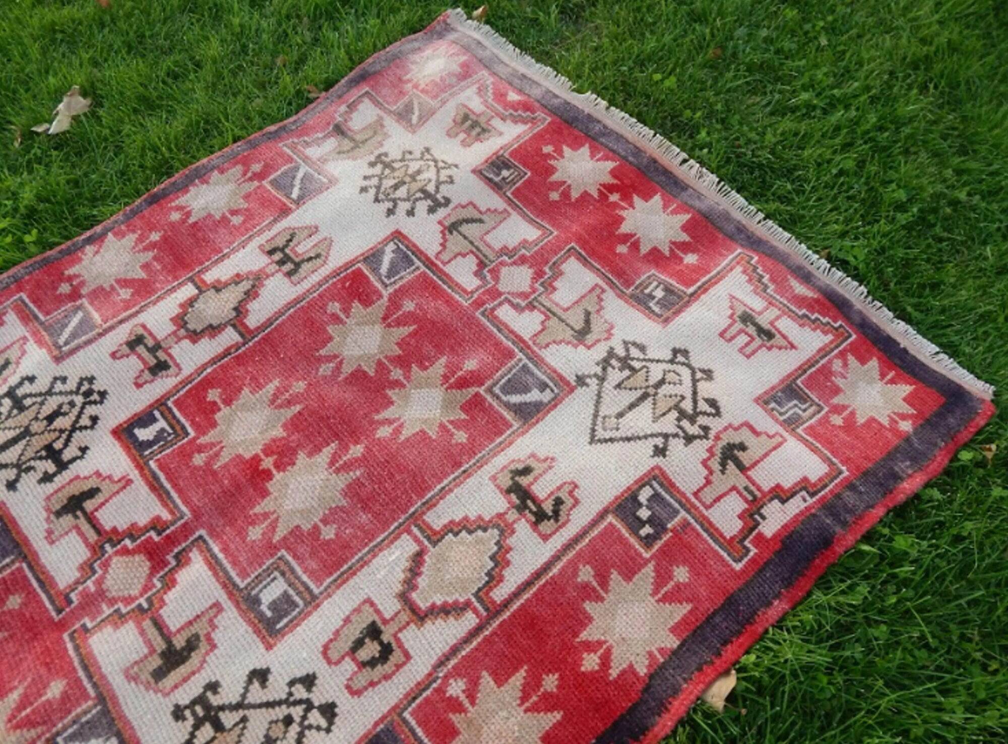 Vintage Turkish hallway rug 115x250 cm