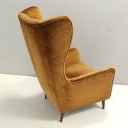 Dark Goldenrod Wingback Armchair model 437 by Gio Ponti for Cassina
