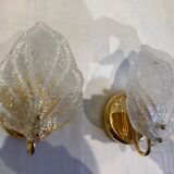 Pair of wall lamps Murano glass sheet