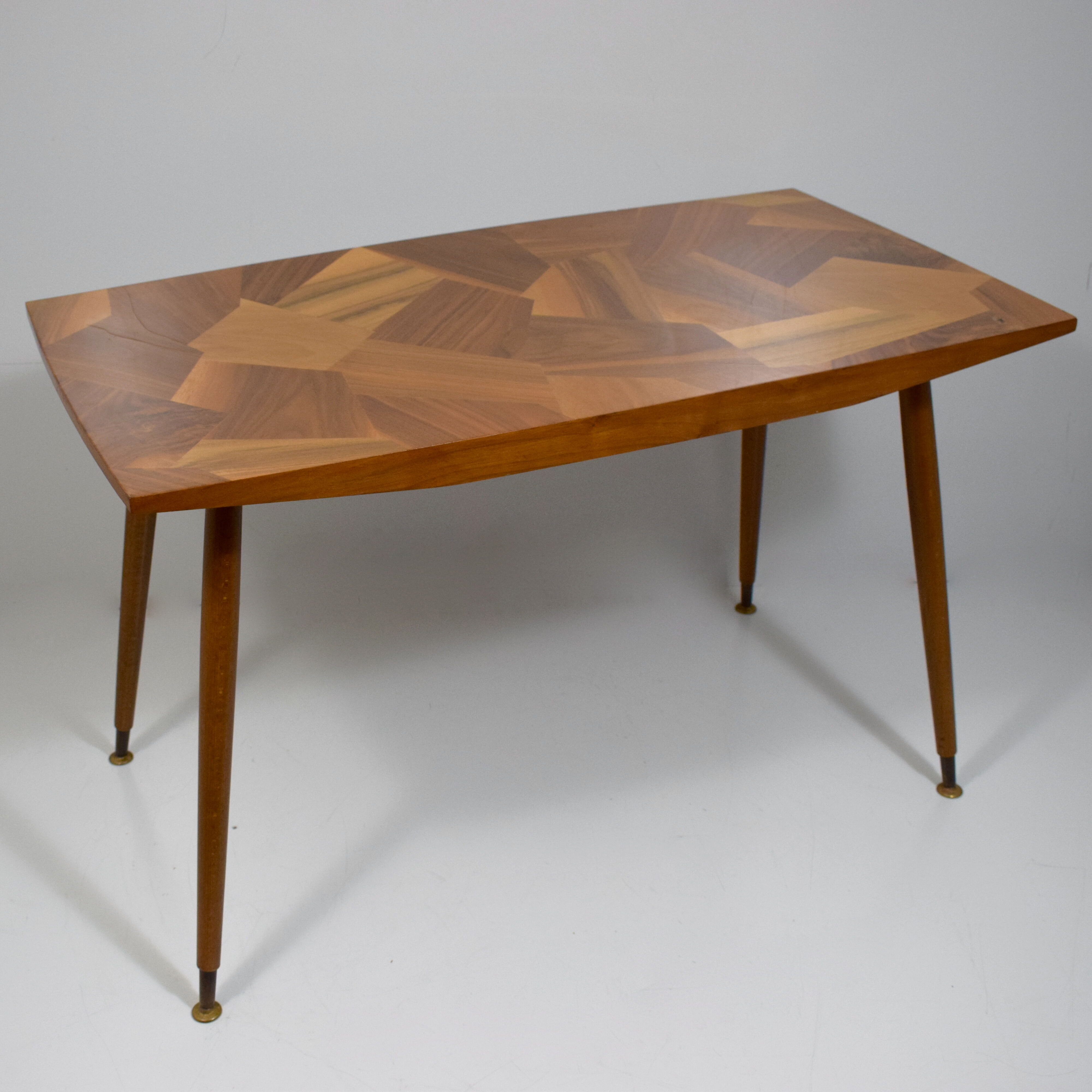 Wooden mosaic table vintage 1950-60