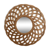 mirror in rattan